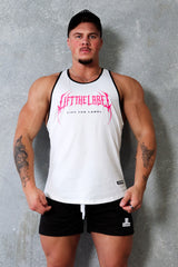 Metal T-Back - White / Hot Pink