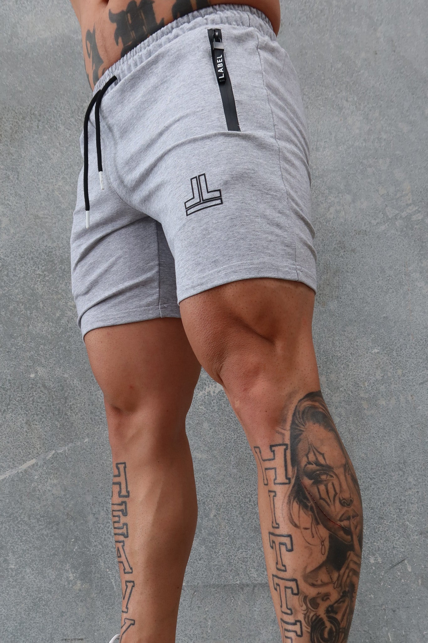 End Fit Tapered Shorts - Grey Marl / Black