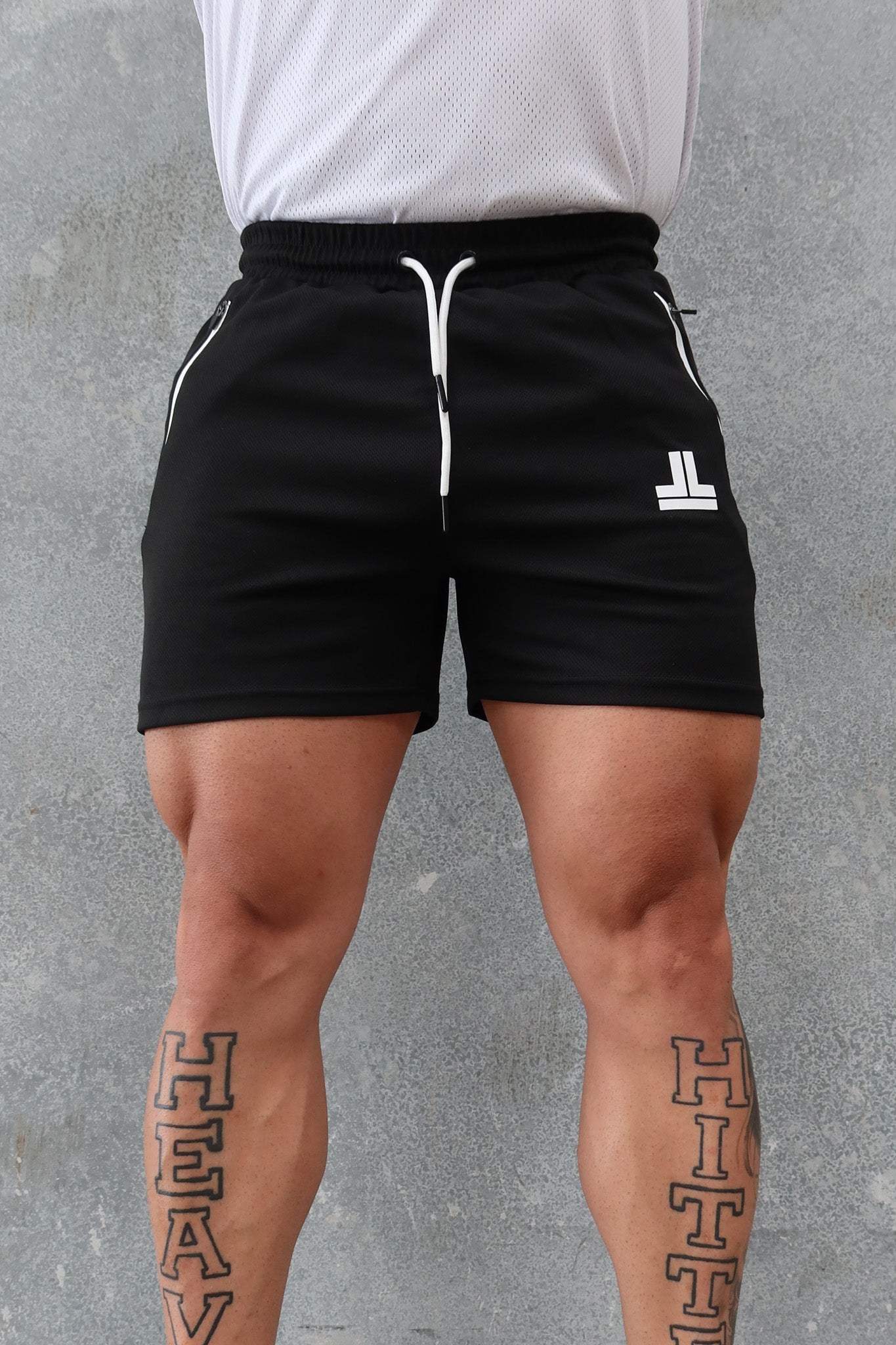 Game On Shorts - Black / White Solid Logos