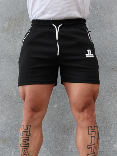 Game On Shorts - Black / White Solid Logos