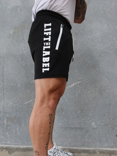 Game On Shorts - Black / White Solid Logos