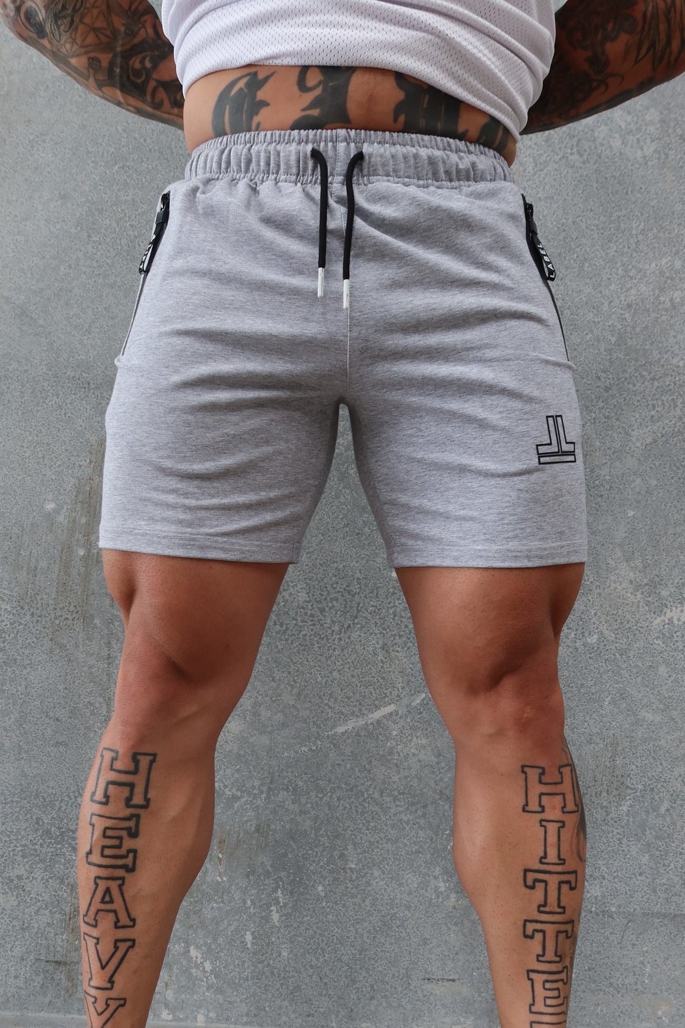 End Fit Tapered Shorts - Grey Marl / Black