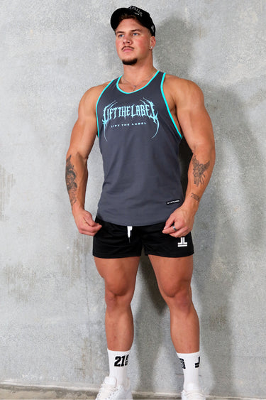 Metal T-Back - Davys Grey / Sky Blue