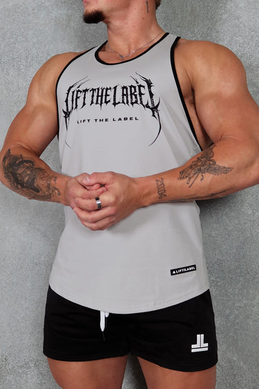 Metal T-Back - Pale Grey / Black