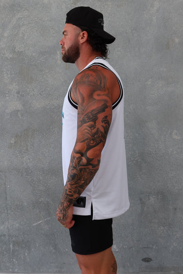 Home Jersey Tank - White / Teal