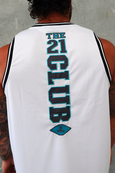 Home Jersey Tank - White / Teal