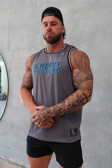 Team Hitter Jersey Tank - Ultimate Grey / Blue