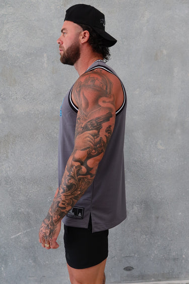 Team Hitter Jersey Tank - Ultimate Grey / Blue