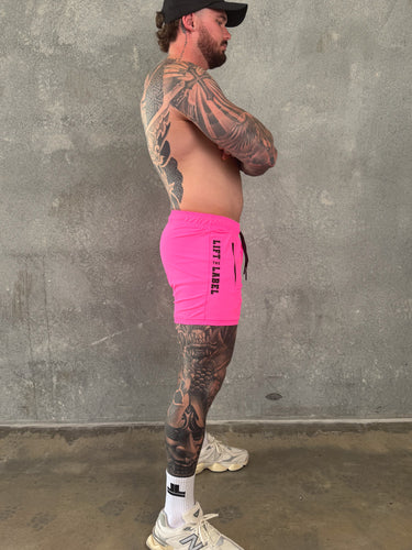 Della Squat Shorts - Hot Pink / Black