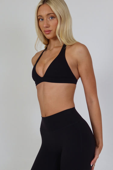 Aura Halter Crop - Black