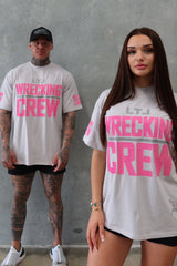 Wrecking Crew Tee - Stone Grey / Pink