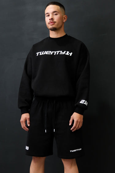 21H Signiture Cropped Crew - Black / White