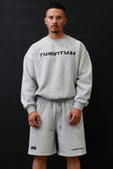 21H Signature Cropped Crew - Grey / Black