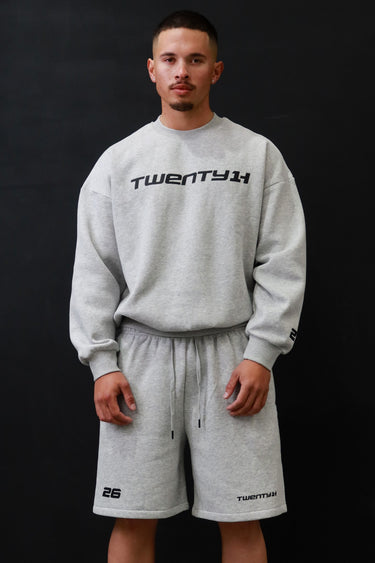 21H Signiture Cropped Crew - Grey / Black