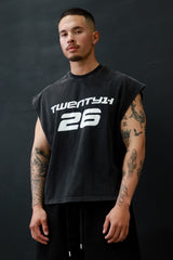 21H Cropped Tank - Washed Black