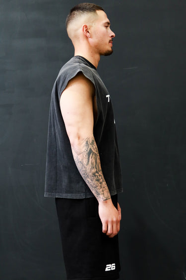 21H Cropped Tank - Washed Black