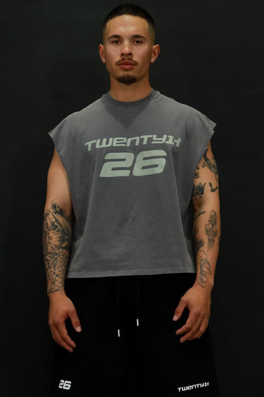 21H Cropped Tank - Washed Grey