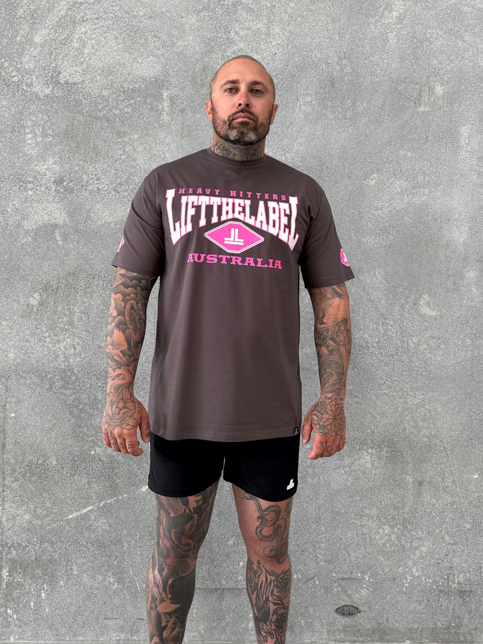 Home Tee - Cedar Brown/ Pink