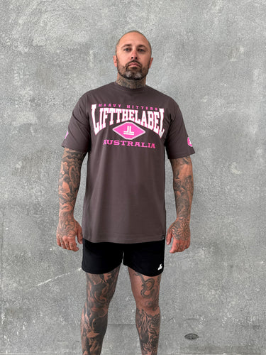 Home Tee - Brown/Pink