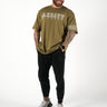 Team Hitter Tee in khaki green, mens gym tee by Lift The Label